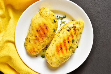 Grilled turmeric chicken breasts