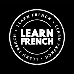 Fototapeta premium Learn French text stamp, concept background