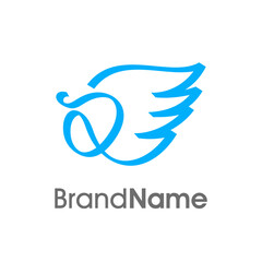 Initial Q Ribbon Wing Logo