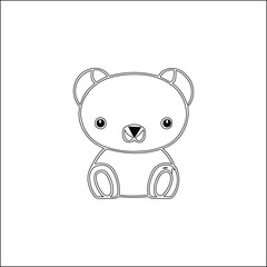 Vector line art of little panda.