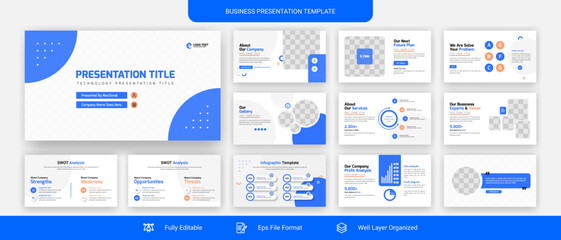 Creative business powerpoint presentation slides template design set