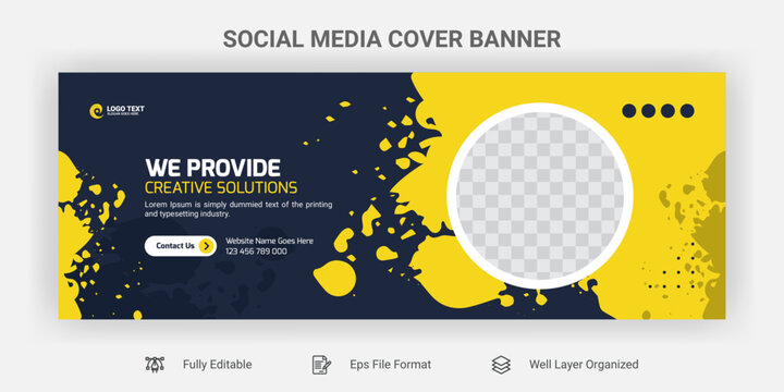 Business facebook cover banner template design 