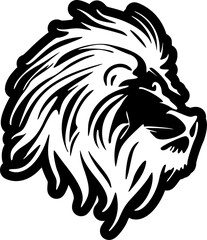 ﻿A vector logo of a lion in black and white, simplistic.