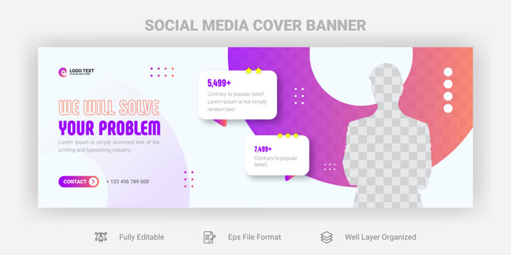 Business facebook cover banner template design 