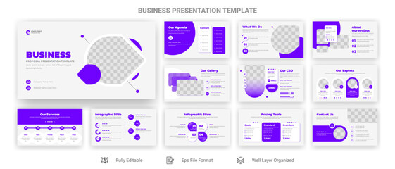 Creative business powerpoint presentation slides template design set