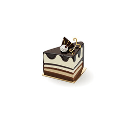3D vector illustration of chocolate cake 