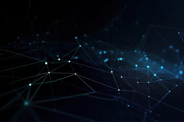 Abstract Data Technology Background Connecting with Dotsand Line Created with Generative AI Technology