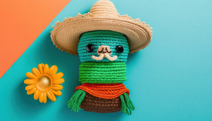 Cinco de mayo holiday background with copy space for text generative ai