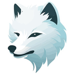 Arctic Fox face head logo vector