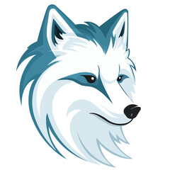 Arctic Fox face head logo vector