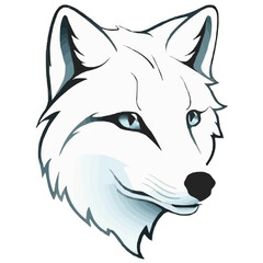 Arctic Fox face head logo vector