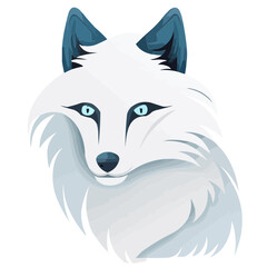 Arctic Fox face head logo vector