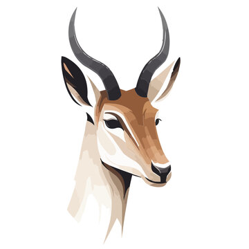 Antelope face - head vector logo