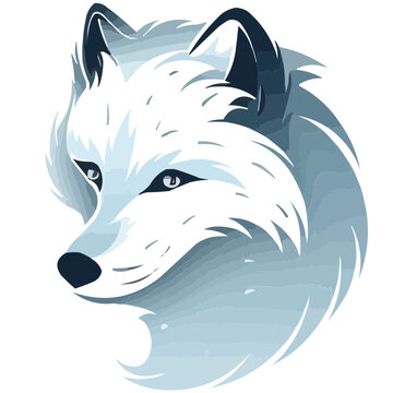Arctic Fox face head logo vector