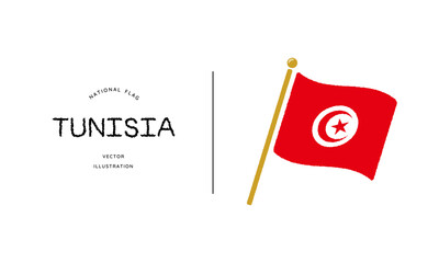チュニジアの国旗アイコン ベクターイラスト
