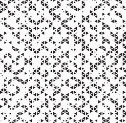 Abstract triangle halftone background. Triangular halftone grunge background, texture. Halftone retro style color pattern. Abstract comic background. Dotted design element.