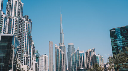 Fototapeta na wymiar A view of the Dubai skyline 