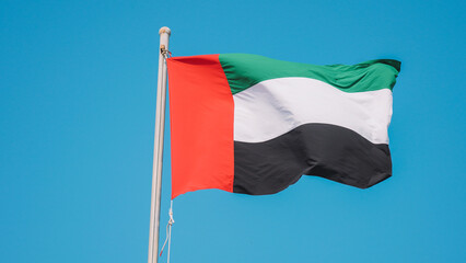 UAE National flag close up view