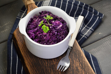 Purple cabbage salad.