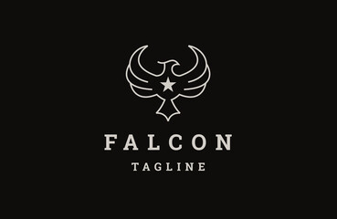 Falcon star logo icon design template flat vector