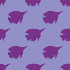 Seamless pattern in purple silhouettes of fish on lilac background. Vector image.