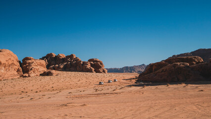 Fototapeta na wymiar Offroad Cars in the desert