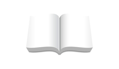 Blank White Opened Book Vector Illustration