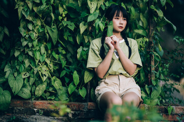 asian girl in summer