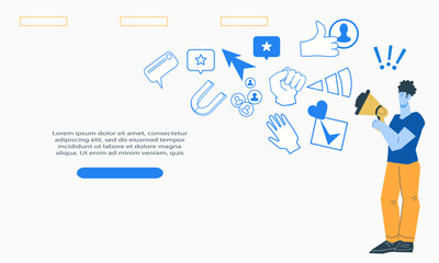 Digital marketing strategy and content planning, online promo activity in social networks plan and targeted promotion concept for website banner, flat vector illustration.