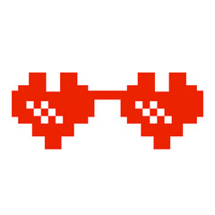illustration Love heart shaped meme glasses.