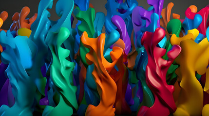 Colorful strange symbols. Generative AI