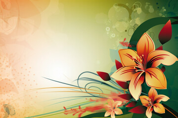 Close Up of a Flower on Green Background with High Quality Floral Desig