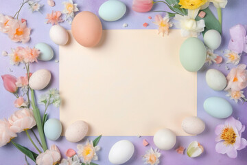 Naklejka na ściany i meble Astonishingly Alluring Easter Frame of Colorful Pastel Overflow: A Captivating Palette of Soft, Saturated Pastel Hues.