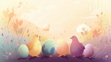 easter colorfull background - Generative AI