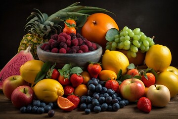 Naklejka na ściany i meble picture of a healthy fruits and vegetables