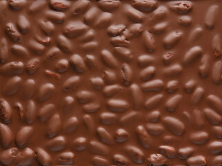 Close-up of a Chocolate Almond Milk