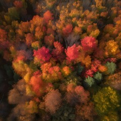 Fototapeta na wymiar dense forest in autumn