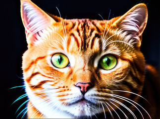 Fototapeta na wymiar portrait of a red cute home cat