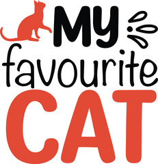 my favourite cat  tshirt design