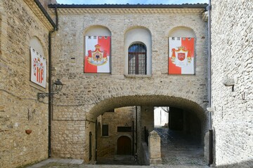 A medieval noble building in Pietramontecorvino, a medieval village in the state of Puglia in Italy