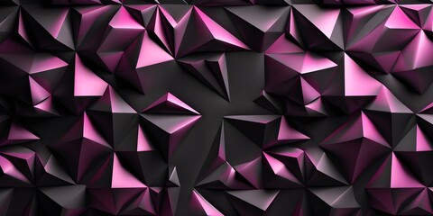 "Mirrored Mosaic" | Black And Pink Symmetric Geometric Background | Generative AI Artwork 
