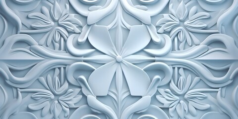 "Mirrored Mosaic" | Pastel Blue Symmetric Geometric Background | Generative AI Artwork 