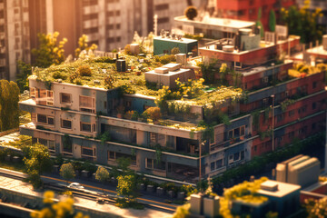 Basking in the sun's embrace, the green city showcases a perfect equilibrium of urban life and thriving natural habitats, inspiring sustainability worldwide