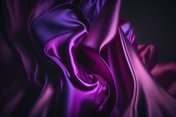 Fototapeta na wymiar Purple silk background neon waves, Abstract background, element for banners, background, wallpaper, AI