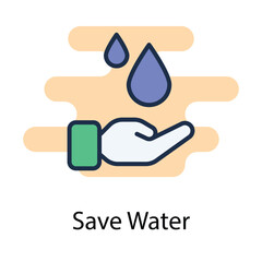 Save Water icon. Suitable for Web Page, Mobile App, UI, UX and GUI design.