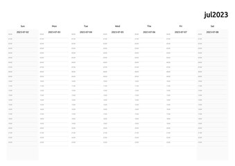 weekly planner with timesheet