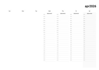 weekly planner with timesheet