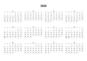 calendar of 2026