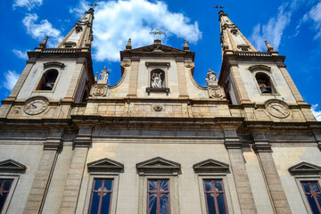 Fototapeta na wymiar The facade of the Church of the Holy Sacrament, Rio de Janeiro, Brazil