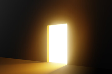 Backlit door with light coming from behind